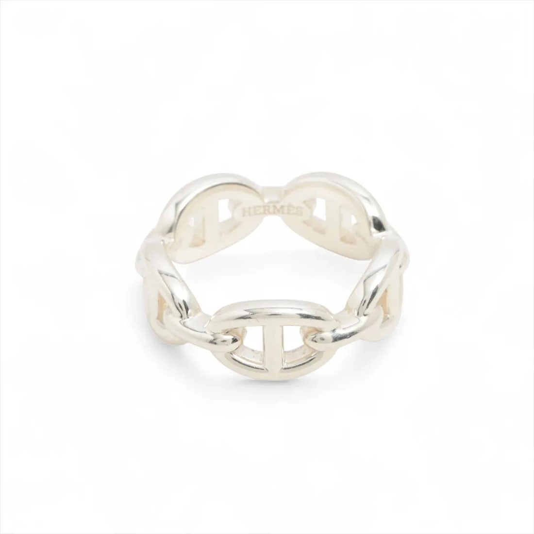 HERMES CHAINE D'ANCRE ENCHAINEE RING 925 SILVER: Hermes Chaine d'Ancre Enchainee Ring 925 Silver Brand: Hermes Type/Style: Ring Material: 925, Color: Silver Size: 5.5 - 5.75 US Accessories: None Accessories Notice: When purchasing pre-owned