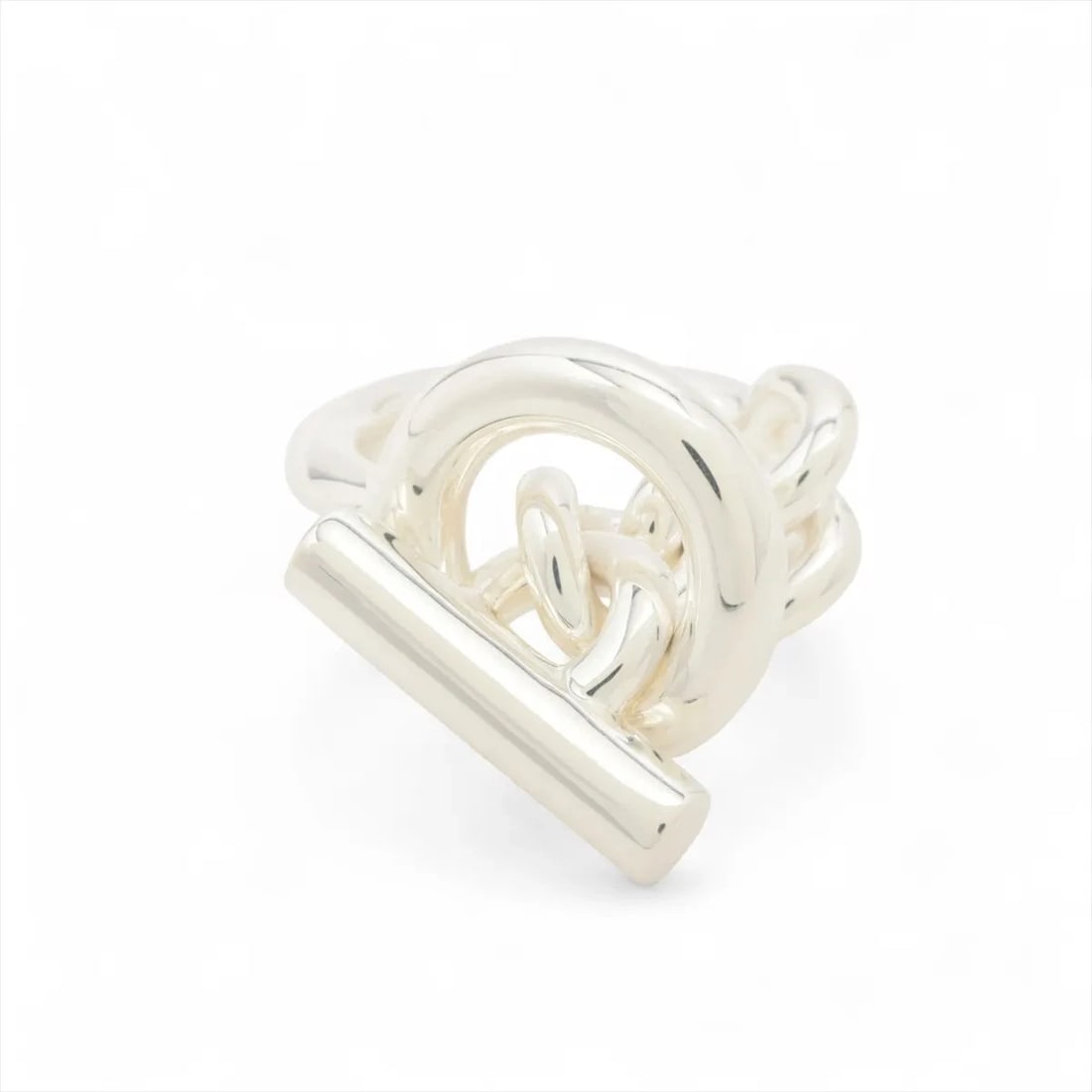 HERMES CROISET RING 925 SILVER: Hermes Croiset Ring 925 Silver Brand: Hermes Type/Style: Ring Material: 925, Color: Silver Size: 4.5 US Accessories: None Accessories Notice: When purchasing pre-owned goods, please refer
