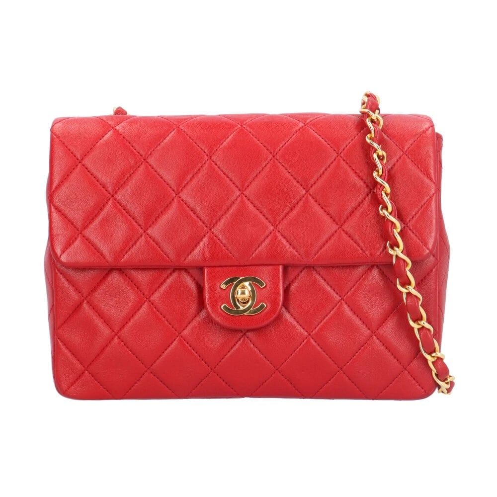 CHANEL SHOULDER BAG LEATHER CHAIN: CHANEL Shoulder Bag leather Chain Brand: CHANEL Type: Shoulder Bag Material/Exterior Material: leather Color/Exterior Color: Red Size: W7.9 x H5.5 x D2.6inch Shoulder:42.5inch Accessories: