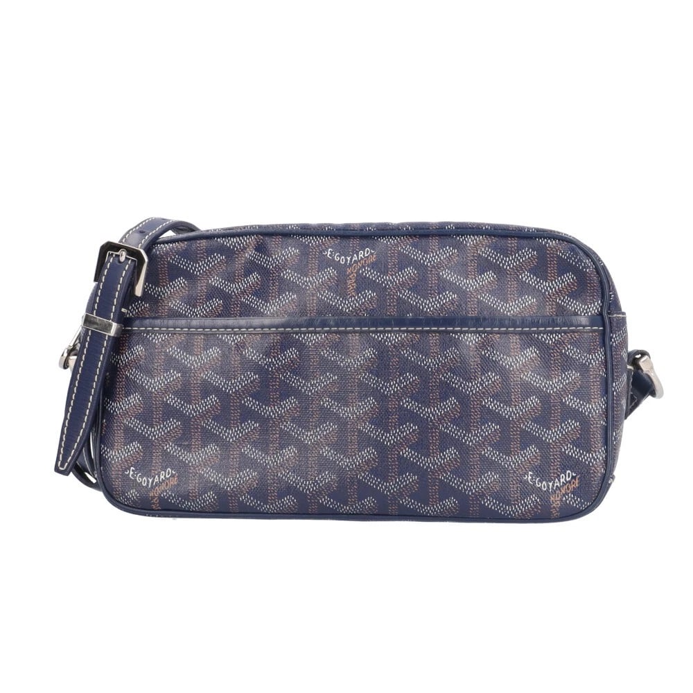 GOYARD SHOULDER BAG CROSS BODY PVC: GOYARD Shoulder Bag Cross Body PVC Brand: GOYARD Type: Shoulder Bag Material/Exterior Material: PVC coated canvas Color/Exterior Color: Navy Size: W8.9 x H5.1 x D2.8inch Shoulder:45.3inch 