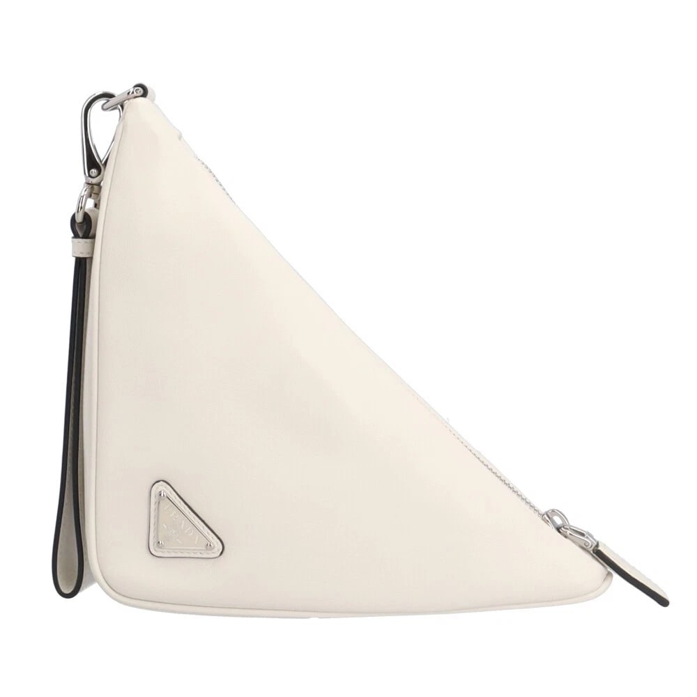 PRADA CLUTCH BAG LEATHER: PRADA Clutch bag leather Brand: PRADA Type: Clutch bag Material/Exterior Material: leather Color/Exterior Color: white Size: W10.4 x H5.7 x D2.2inch Accessories: None Accessories Notice: When