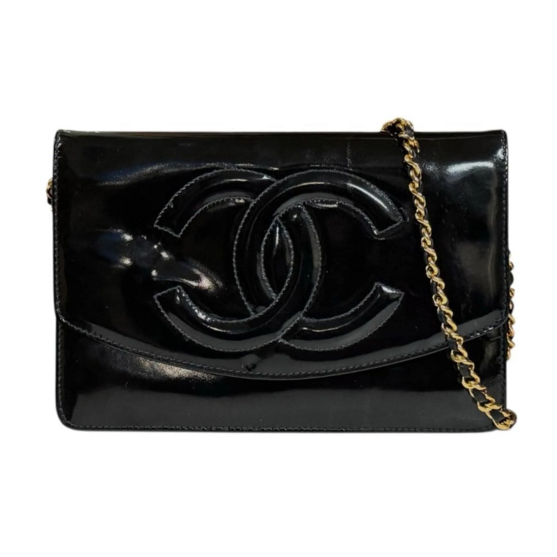 CHANEL SHOULDER BAG CROSS BODY ENAMEL CHAIN WALLET: CHANEL Shoulder Bag Cross Body enamel Chain wallet Brand: CHANEL Type: Shoulder Bag Material/Exterior Material: enamel Color/Exterior Color: black Size: W7.3 x H4.7 x D1.6inch
