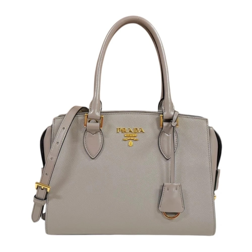 PRADA SHOULDER BAG CROSS BODY LEATHER: PRADA Shoulder Bag Cross Body leather Brand: PRADA Type: Shoulder Bag Material/Exterior Material: leather Color/Exterior Color: gray / ARGILLA Size: W10.0 x H7.1 x D5.1inch Handle:14.6inch