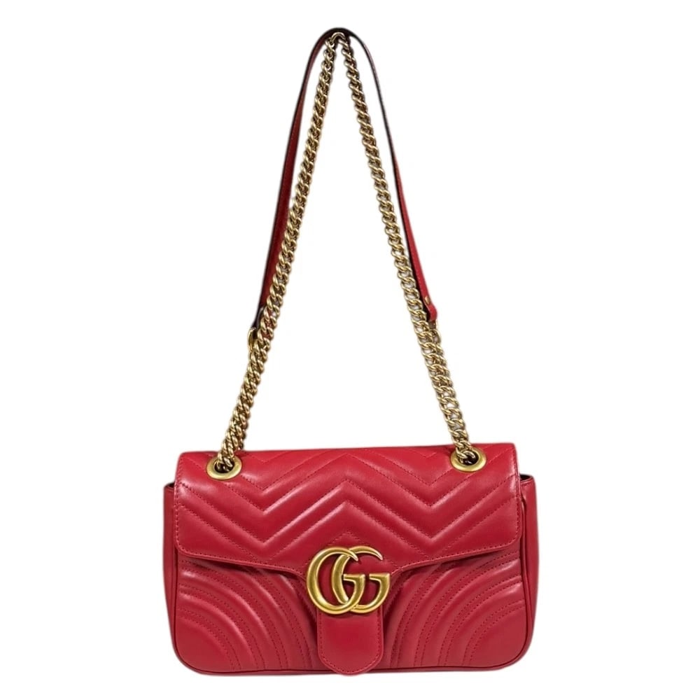 GUCCI SHOULDER BAG CROSS BODY LEATHER: GUCCI Shoulder Bag Cross Body leather Brand: GUCCI Type: Shoulder Bag Material/Exterior Material: leather Color/Exterior Color: Red Size: W9.8 x H5.9 x D2.8inch Shoulder:25.2inch Accessories: