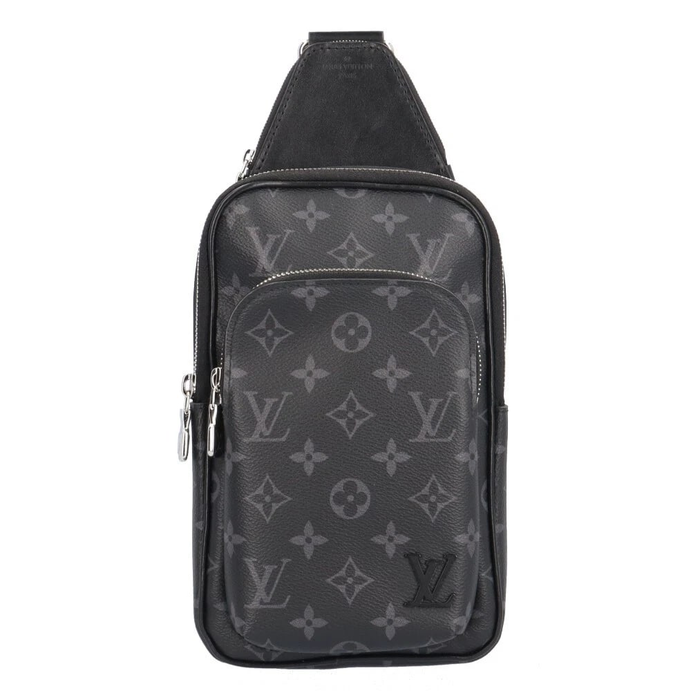 LOUIS VUITTON SLING BAG MONOGRAM: LOUIS VUITTON Sling Bag Monogram Brand: LOUIS VUITTON Type: Sling Bag Material/Exterior Material: Monogram Eclipse Color/Exterior Color: black / gray Size: W6.3 x H13.0 x D2.4inch Shoulder:26.4inc