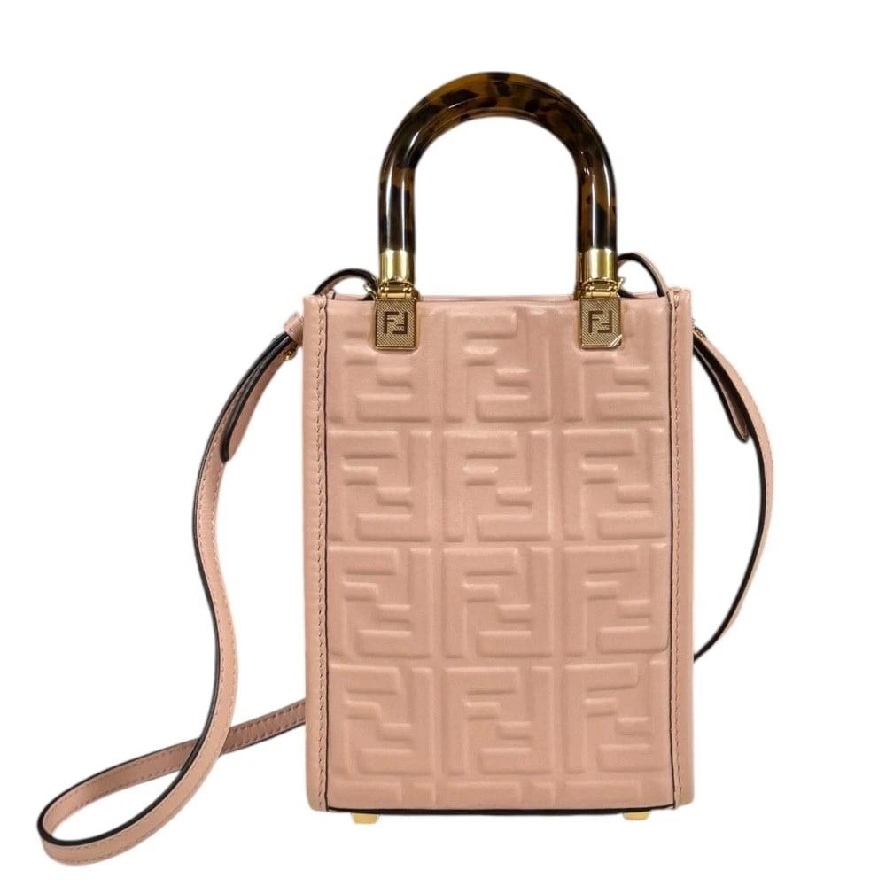 FENDI SHOULDER BAG CROSS BODY LEATHER: FENDI Shoulder Bag Cross Body leather Brand: FENDI Type: Shoulder Bag Material/Exterior Material: leather Color/Exterior Color: pink Size: W5.1 x H6.9 x D2.4inch Handle:7.1inch