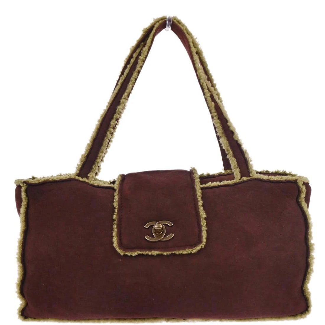 CHANEL BROWN MOUTON TOTE HANDBAG: Chanel Brown Mouton Tote Handbag Brand: CHANEL Type: Tote Material/Exterior Material: Mouton Color/Exterior Color: Brown Size: W 13.0 x H 6.7 x D 2.8 " Handle Drop. 6.3 " Accessories: None