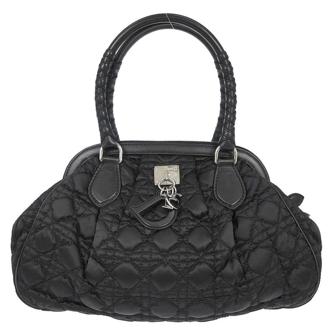 CHRISTIAN DIOR BLACK NYLON CANNAGE CHARMING DOCTOR BAG HANDBAG (1 of 9)