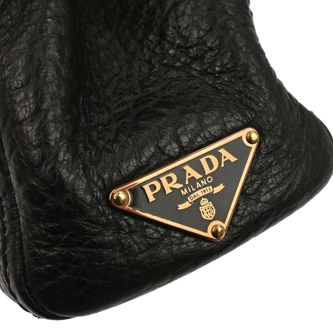 PRADA BLACK LEATHER HANDBAG - 4