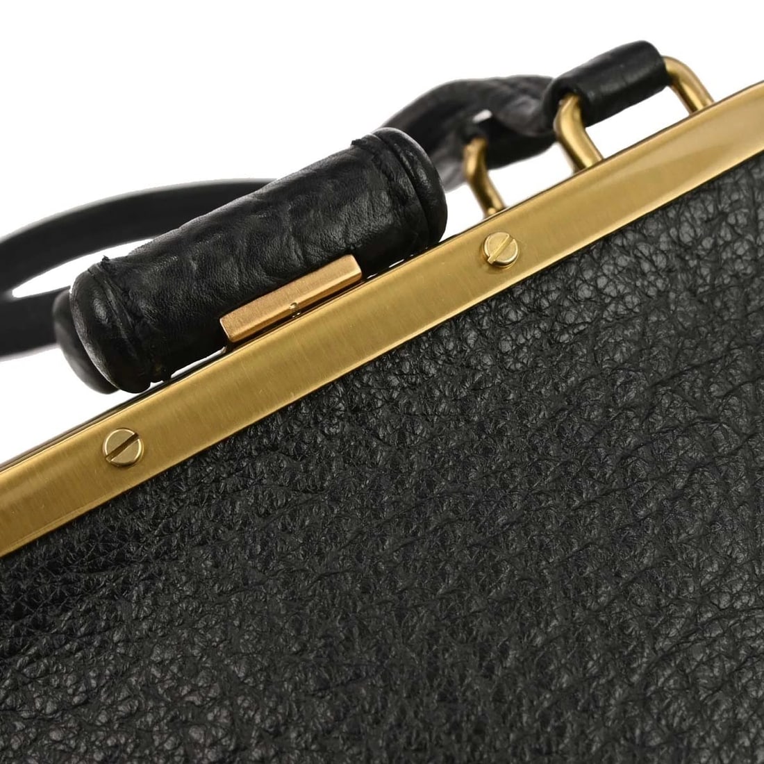 PRADA BLACK LEATHER HANDBAG - 5