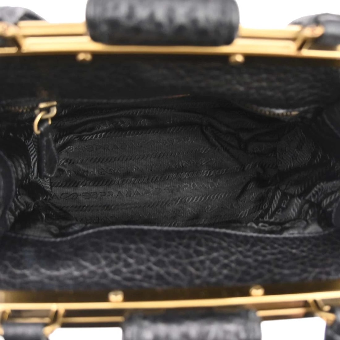 PRADA BLACK LEATHER HANDBAG - 6