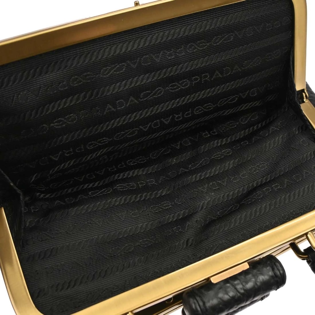 PRADA BLACK LEATHER HANDBAG - 7