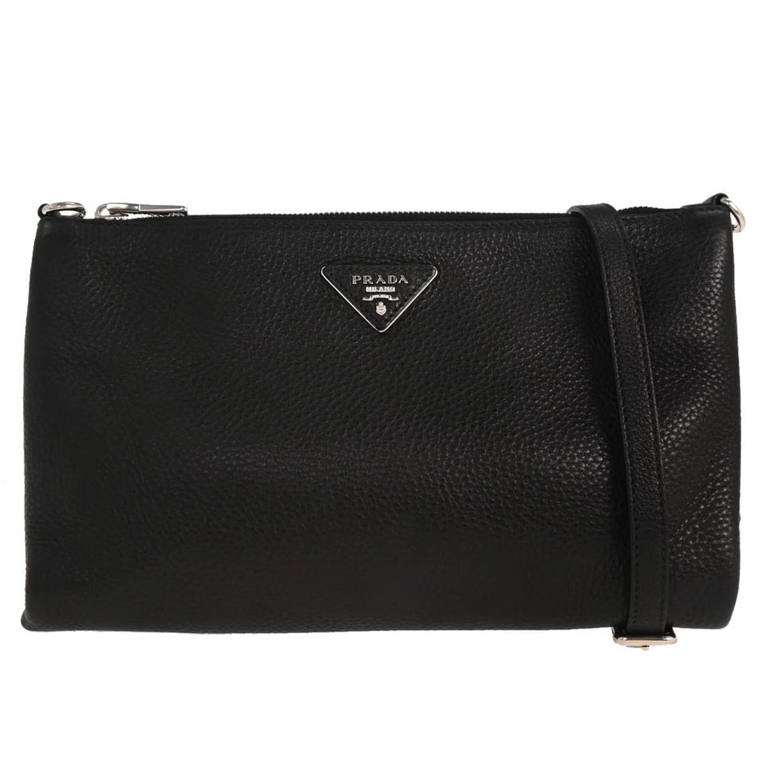 PRADA BLACK LEATHER SHOULDER BAG (1 of 8)
