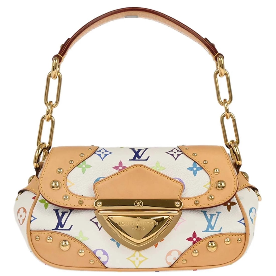 LOUIS VUITTON WHITE MONOGRAM MULTICOLOR MARILYN HANDBAG (1 of 7)