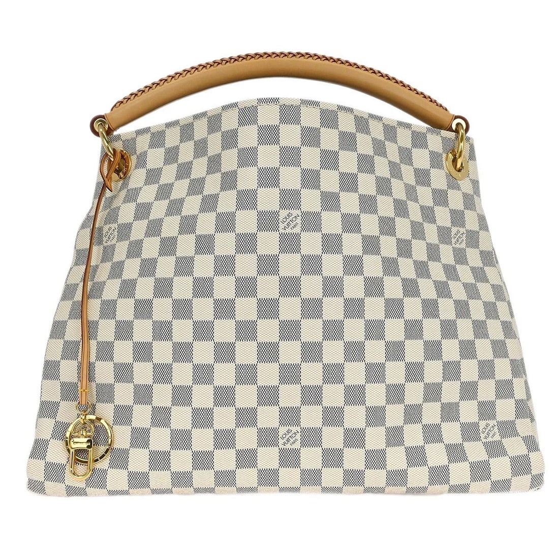 LOUIS VUITTON DAMIER AZUR ARTSY MM HANDBAG: Louis Vuitton Damier Azur Artsy MM Handbag Brand: Louis Vuitton Type: Top Handle Bag Material/Exterior Material: Damier Azur Canvas, Leather Color/Exterior Color: White Size: W 16.5 x H 12.2 x