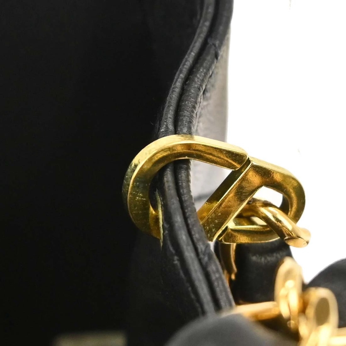 CHANEL BLACK LAMBSKIN MINI SQUARE FLAP HANDBAG - 8