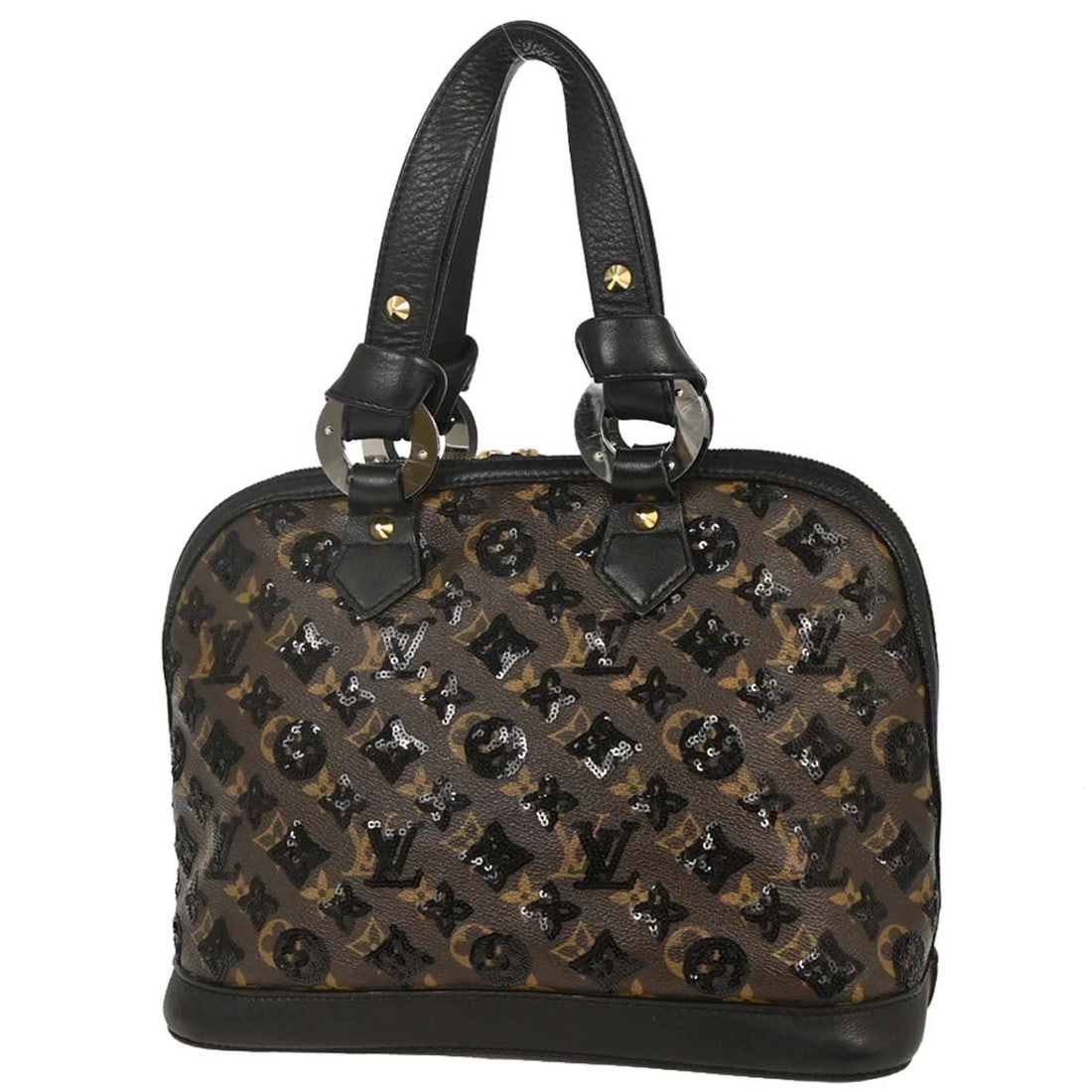 LOUIS VUITTON BLACK MONOGRAM ECLIPSE ALMA HANDBAG - 2