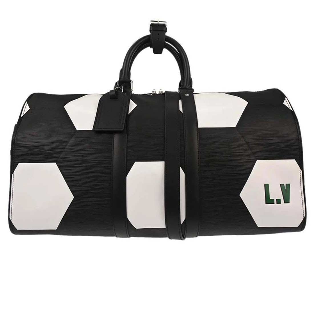 LOUIS VUITTON BLACK EPI KEEPALL BANDOULIERE HANDBAG: Louis Vuitton Black Epi Keepall Bandouliere Handbag Brand: Louis Vuitton Type: Handbag Material/Exterior Material: Epi Leather, Leather Color/Exterior Color: Noir * Black Size: W 20.1 x H 11.0