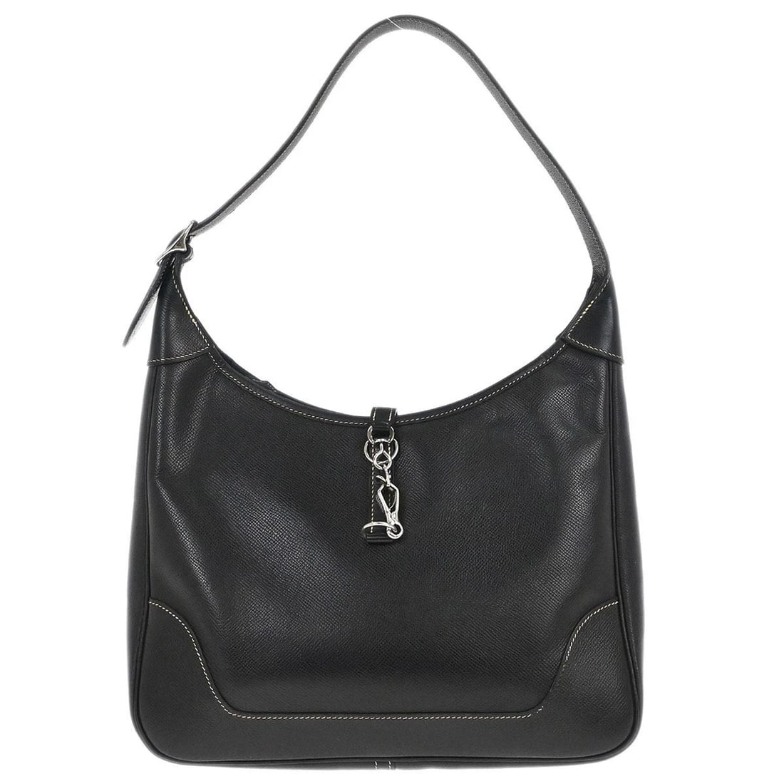 HERMES BLACK COURCHEVEL TRIM 31 SHOULDER BAG: Hermes Black Courchevel Trim 31 Shoulder Bag Brand: HERMÈS Type: Shoulder Bag Material/Exterior Material: Courchevel Color/Exterior Color: Black Size: W 12.2 x H 9.4 x D 3.1 " Strap Drop. 9.1