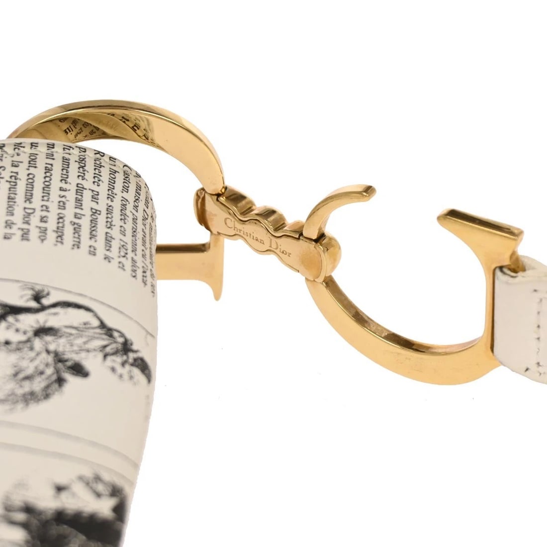 CHRISTIAN DIOR WHITE LEATHER SADDLE HANDBAG - 4