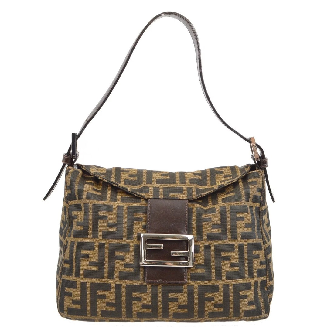 FENDI BROWN ZUCCA HANDBAG (1 of 8)
