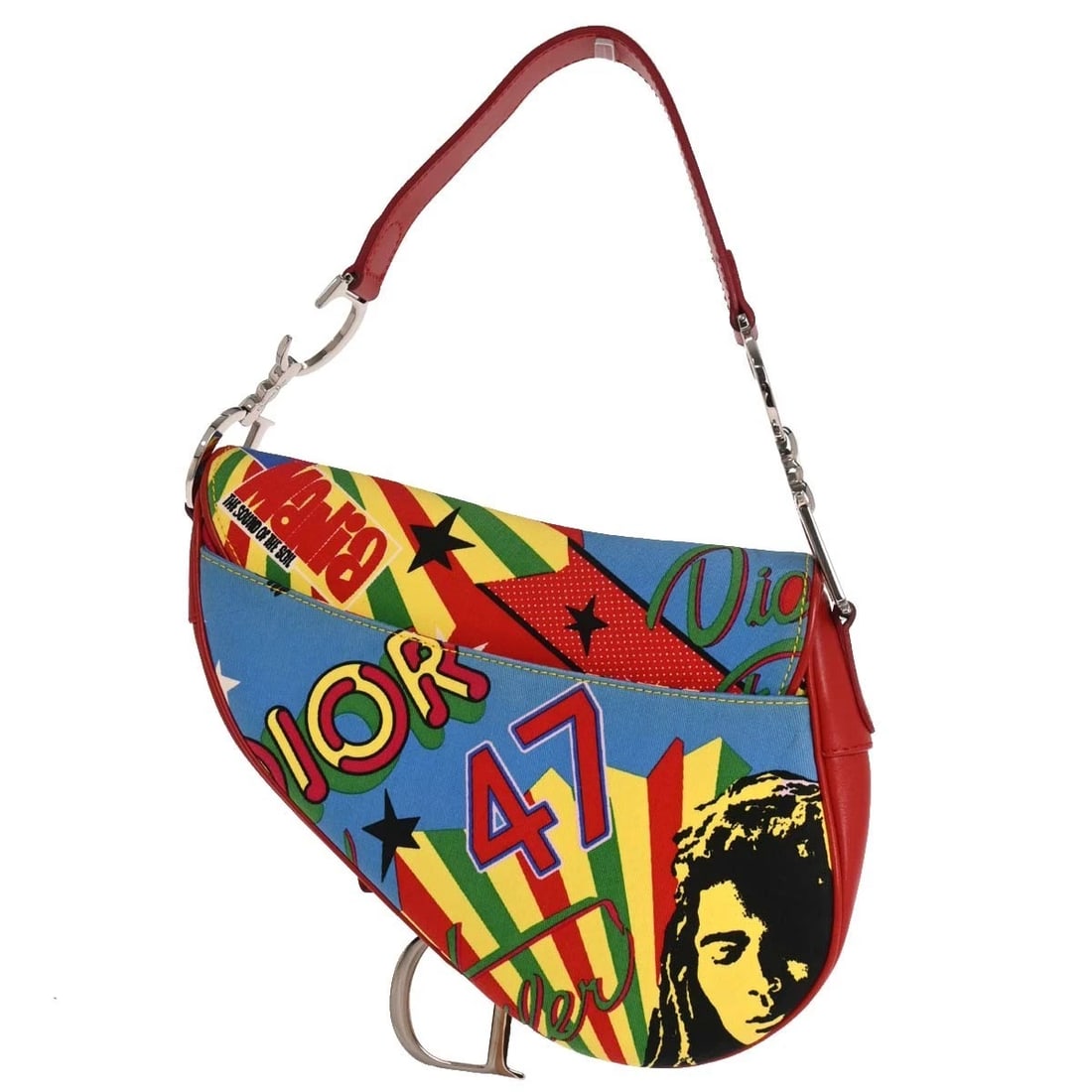 CHRISTIAN DIOR RED DIOR MANIA SADDLE HANDBAG - 2