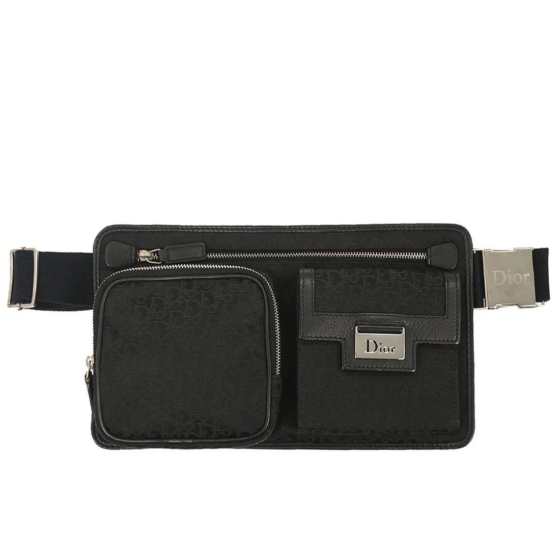 CHRISTIAN DIOR BLACK TROTTER STREET CHIC BUM BAG: Christian Dior Black Trotter Street Chic Bum Bag Brand: Dior Type: Belt Bag & Fanny Pack Material/Exterior Material: Canvas, Leather Color/Exterior Color: Black Size: W 10.6 x H 6.3 x D 1.2 "