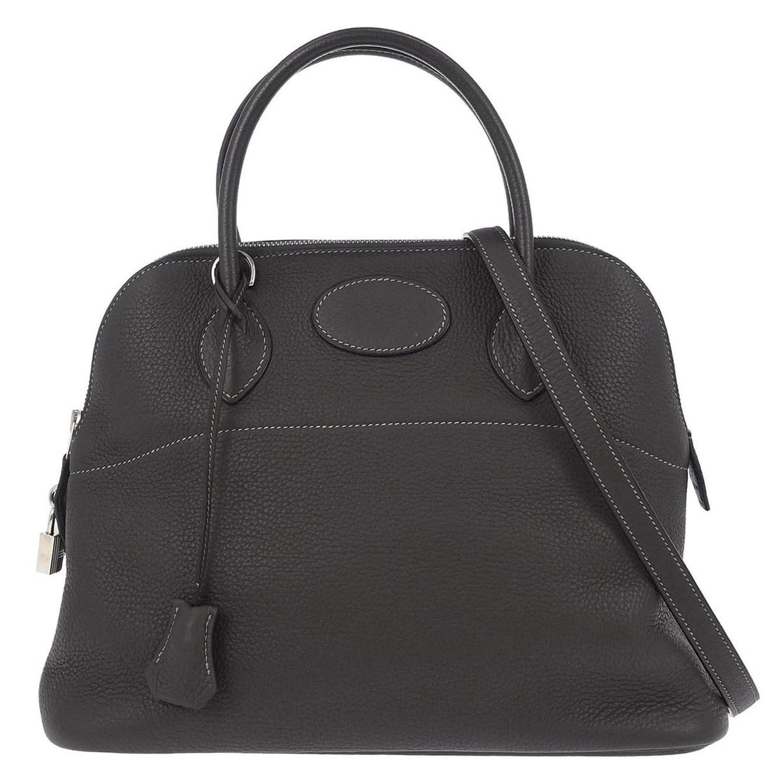 HERMES GRAPHITE TAURILLON CLEMENCE BOLIDE 2WAY HANDBAG: Hermes Graphite Taurillon Clemence Bolide 2way Handbag Brand: HERMÈS Type: Satchel/Top Handle Bag Material/Exterior Material: Taurillon Clemence Color/Exterior Color: Graphite Size: W 12.6 x