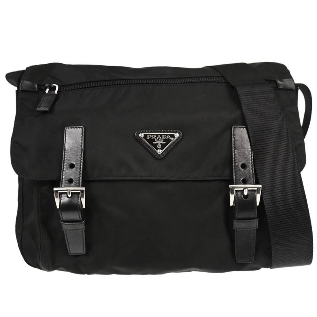 PRADA BLACK NYLON SHOULDER BAG (1 of 8)