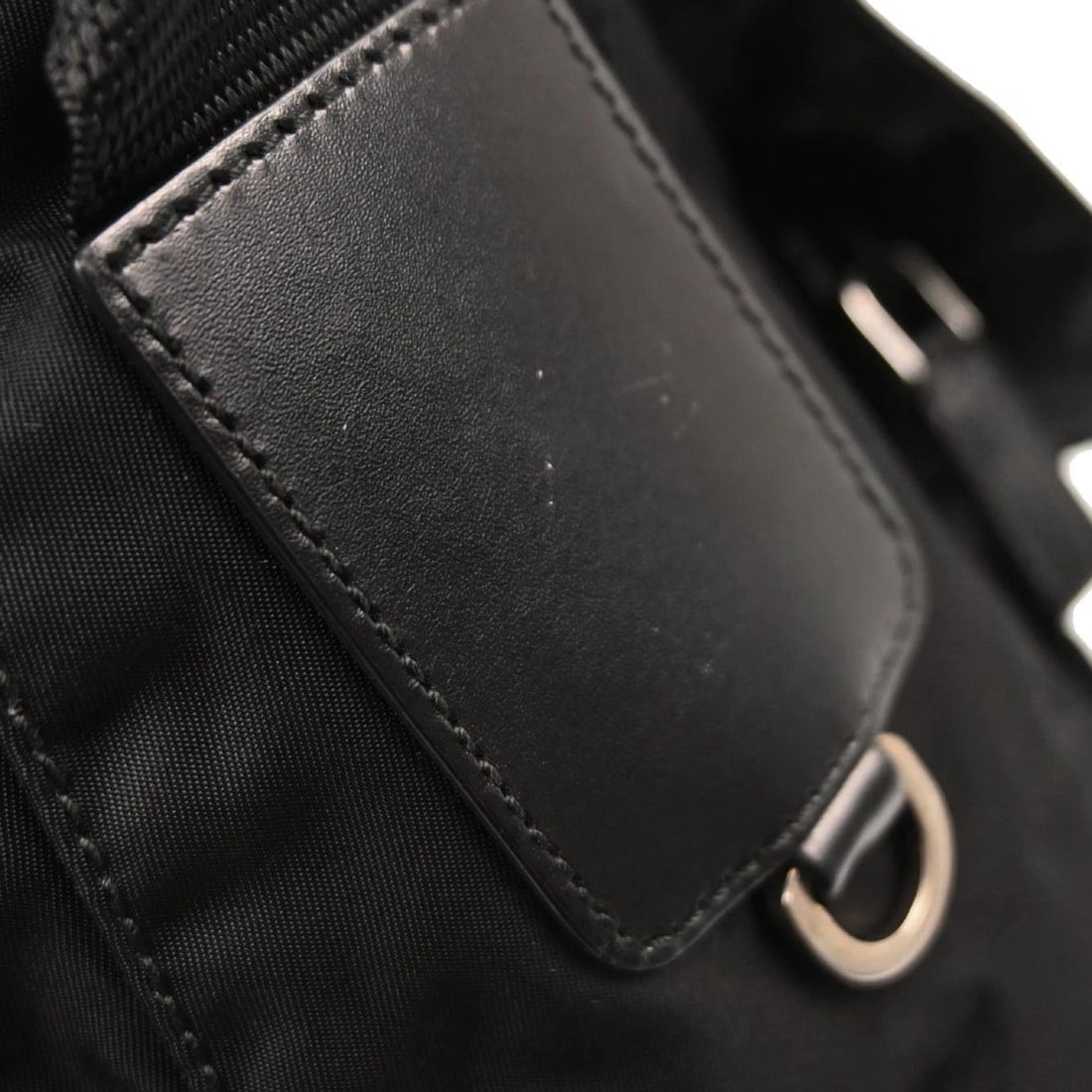 PRADA BLACK NYLON SHOULDER BAG - 5