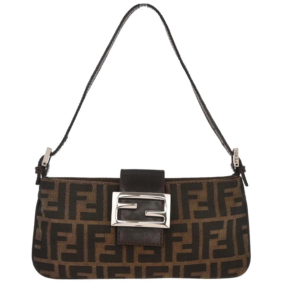 FENDI BROWN CANVAS ZUCCA HANDBAG (1 of 5)