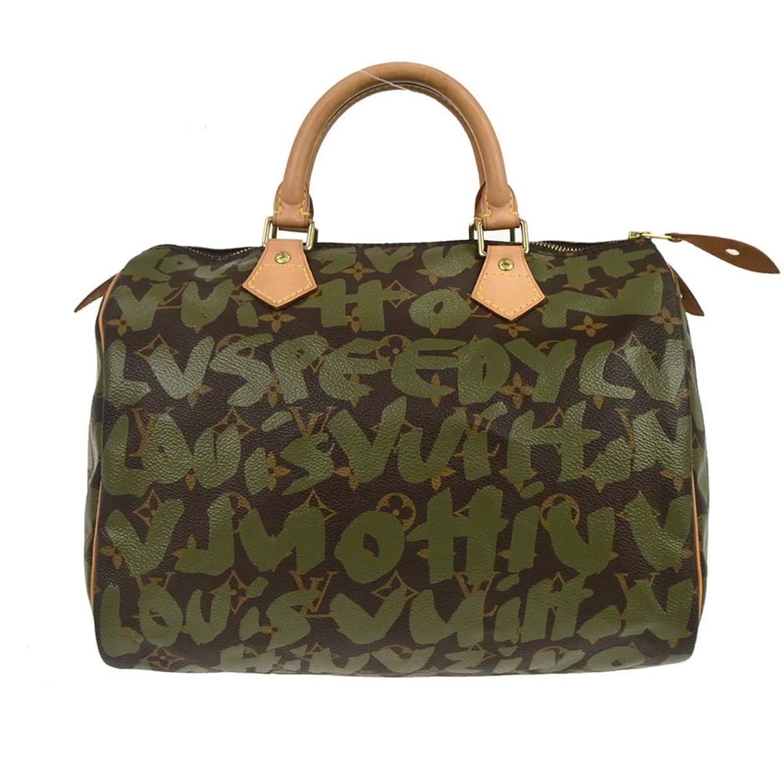 LOUIS VUITTON KHAKI MONOGRAM GRAFFITI SPEEDY HANDBAG (1 of 10)