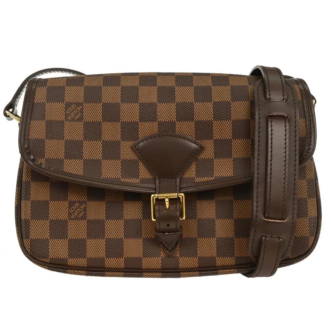 LOUIS VUITTON DAMIER SOLOGNE SHOULDER BAG: Louis Vuitton Damier Sologne Shoulder Bag Brand: Louis Vuitton Type: Crossbody Material/Exterior Material: Damier Canvas, Leather Color/Exterior Color: Ebene * Brown Size: W 10.6 x H 7.3 x D 3.1 "