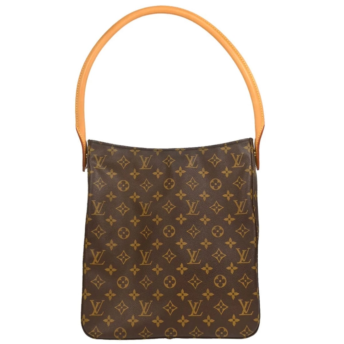 LOUIS VUITTON MONOGRAM LOOPING GM HANDBAG: Louis Vuitton Monogram Looping GM Handbag Brand: Louis Vuitton Type: Shoulder Bag Material/Exterior Material: Monogram Canvas, Leather Color/Exterior Color: Brown Size: W 11.0 x H 12.2 x D 3.9 " S