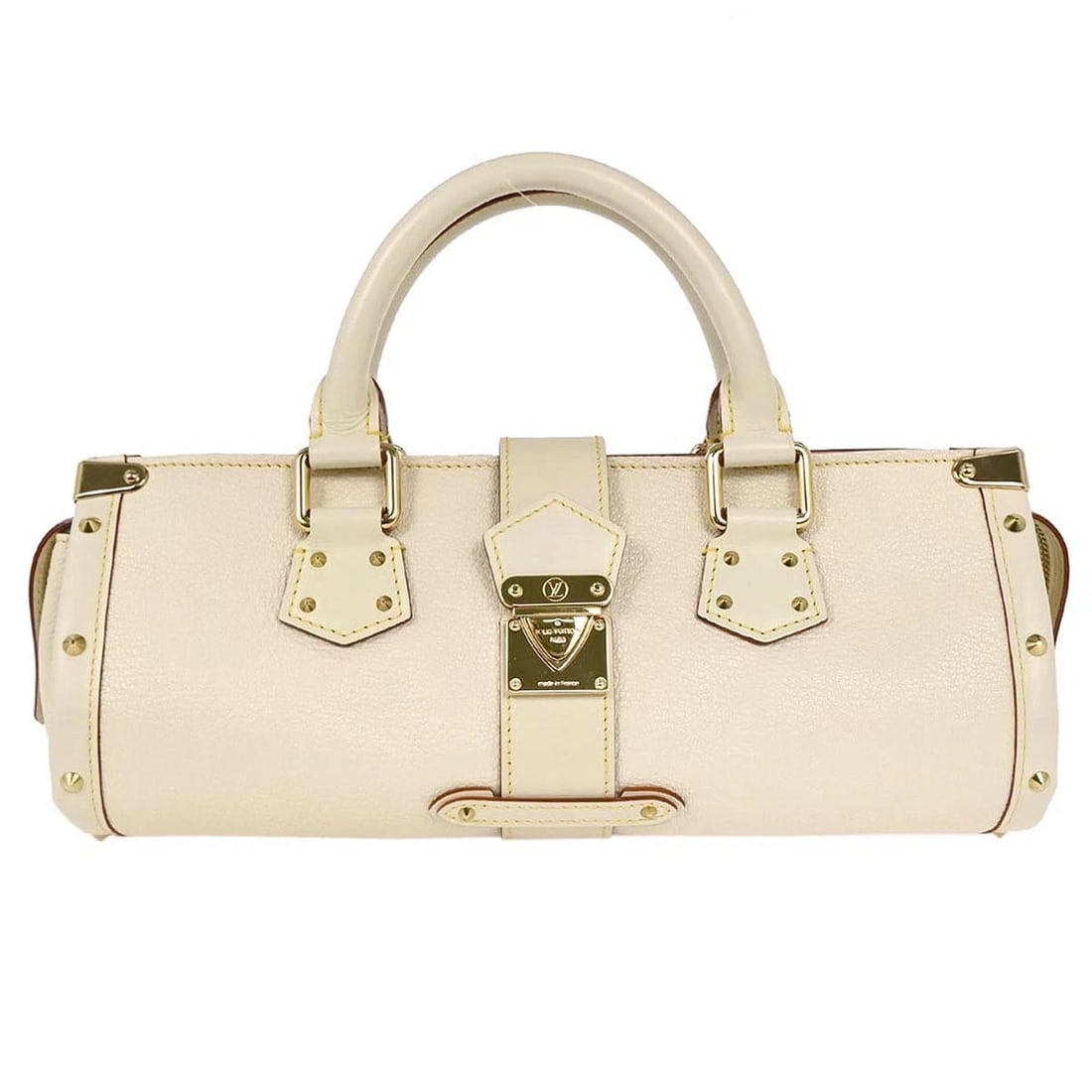 LOUIS VUITTON WHITE SUHALI EPANOUI PM HANDBAG: Louis Vuitton White Suhali Epanoui PM Handbag Brand: Louis Vuitton Type: Top Handle Bag Material/Exterior Material: Suhali Leather Color/Exterior Color: Blanc * White Size: W 13.0 x H 5.5 x D 3.9