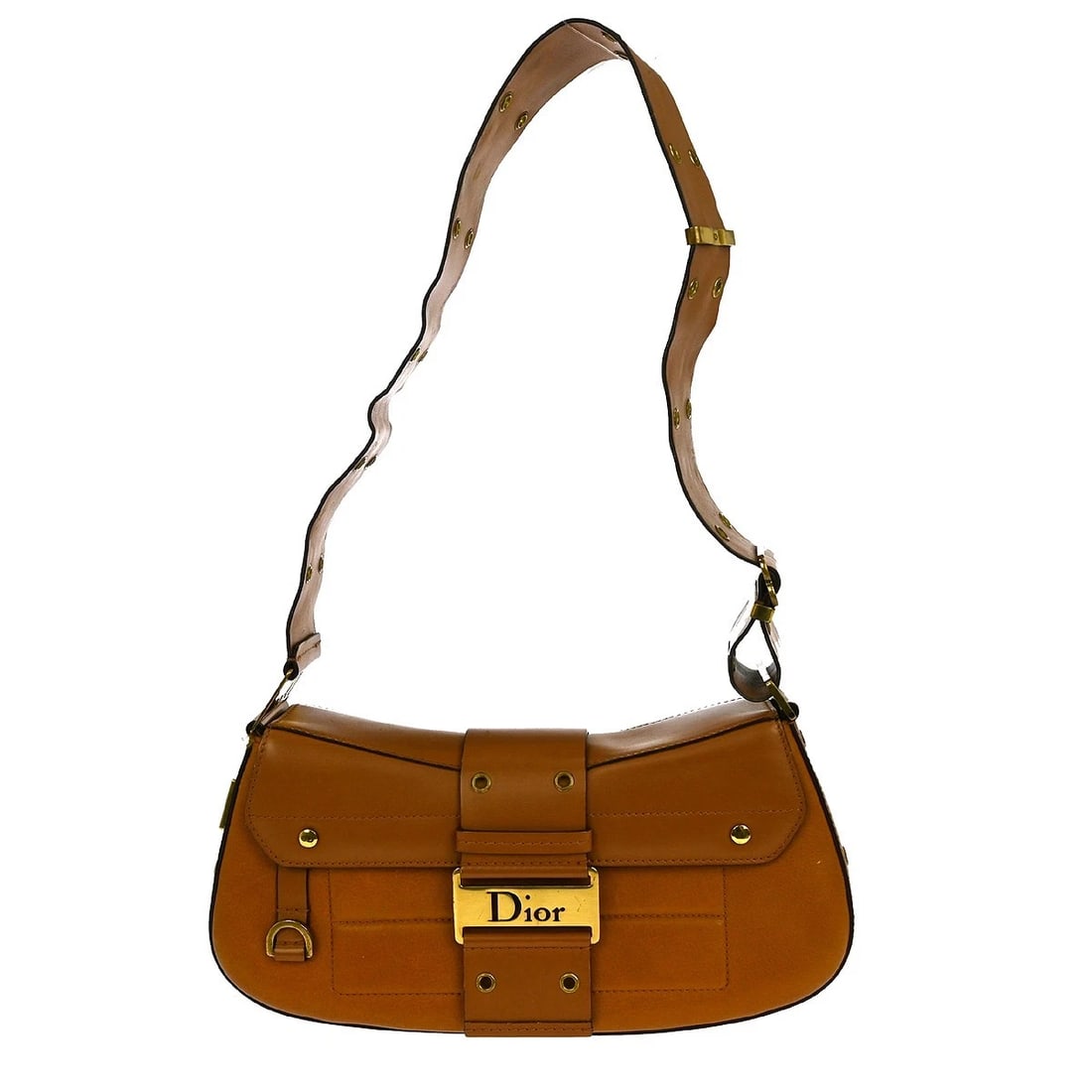 CHRISTIAN DIOR BROWN STREET CHIC COLUMBUS SHOULDER BAG: Christian Dior Brown Street Chic Columbus Shoulder Bag Brand: Dior Type: Shoulder Bag Material/Exterior Material: Leather Color/Exterior Color: Brown Size: W 12.2 x H 6.3 x D 4.7 " Strap Drop.