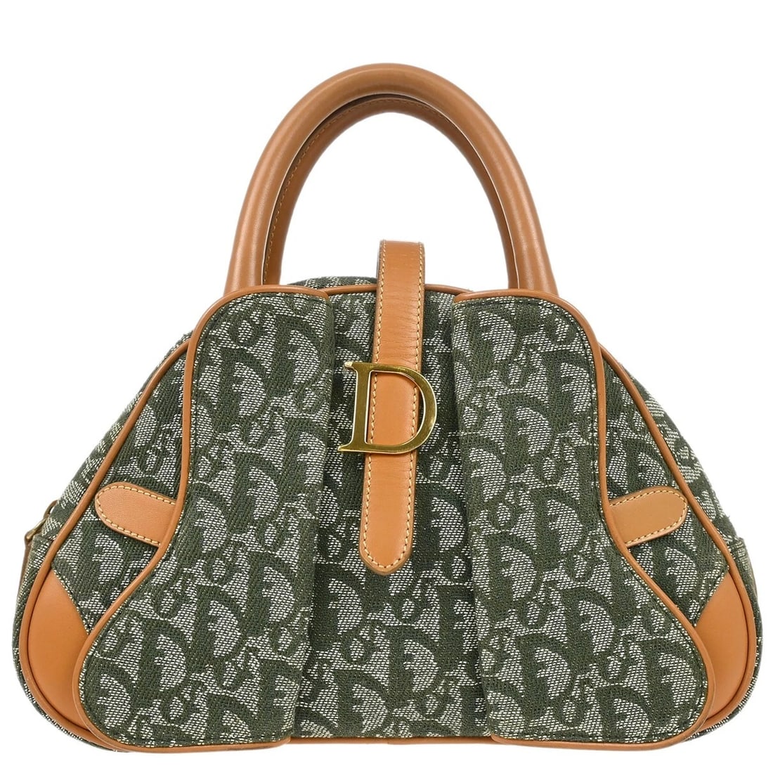 CHRISTIAN DIOR GREEN DOUBLE SADDLE TROTTER HANDBAG (1 of 9)
