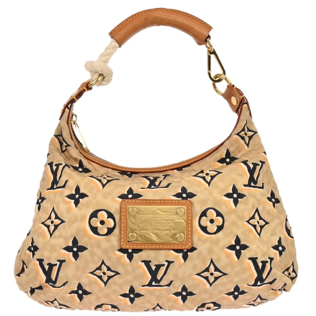 LOUIS VUITTON BEIGE CRUISE COLLECTION BULLE PM HANDBAG: Louis Vuitton Beige Cruise Collection Bulle PM Handbag Brand: Louis Vuitton Type: Hand Bag Material/Exterior Material: Nylon canvas, Leather Color/Exterior Color: Beige Size: W 10.6 x H 6.3 x D 2.