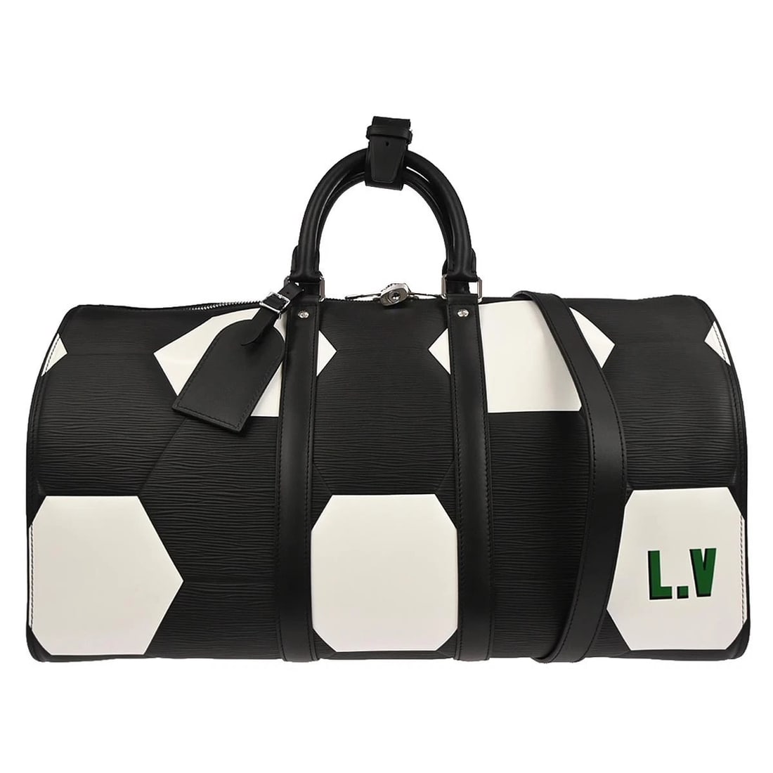 LOUIS VUITTON BLACK EPI KEEPALL BANDOULIERE 50 HANDBAG: Louis Vuitton Black Epi Keepall Bandouliere 50 Handbag Brand: Louis Vuitton Type: Handbag Material/Exterior Material: Epi Leather, Leather Color/Exterior Color: Noir * Black Size: W 20.1 x H 11.0