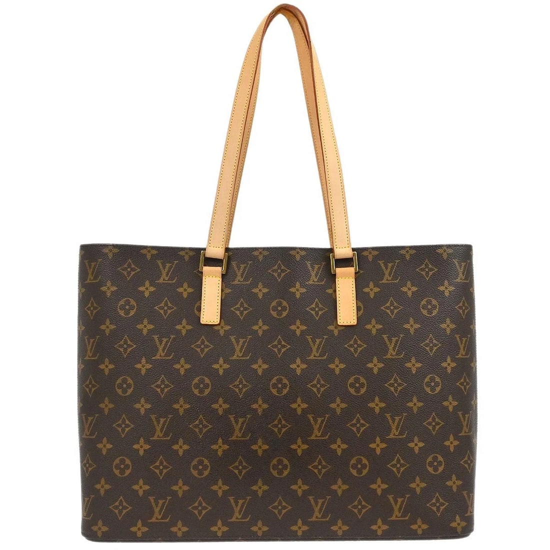 LOUIS VUITTON MONOGRAM LUCO SHOULDER TOTE BAG: Louis Vuitton Monogram Luco Shoulder Tote Bag Brand: Louis Vuitton Type: Shoulder Bag Material/Exterior Material: Monogram Canvas, Leather Color/Exterior Color: Brown Size: W 15.7 x H 11.8 x D 3.9