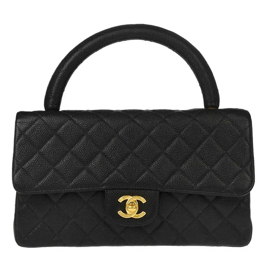 CHANEL BLACK CALFSKIN HANDBAG (1 of 10)