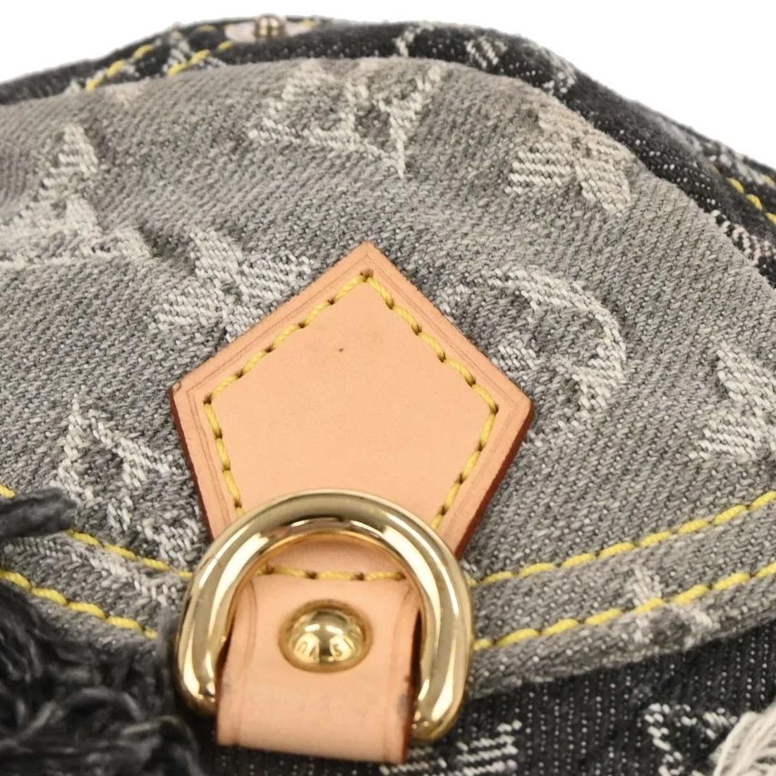 LOUIS VUITTON GRAY MONOGRAM DENIM PATCHWORK POUCHY HANDBAG - 4