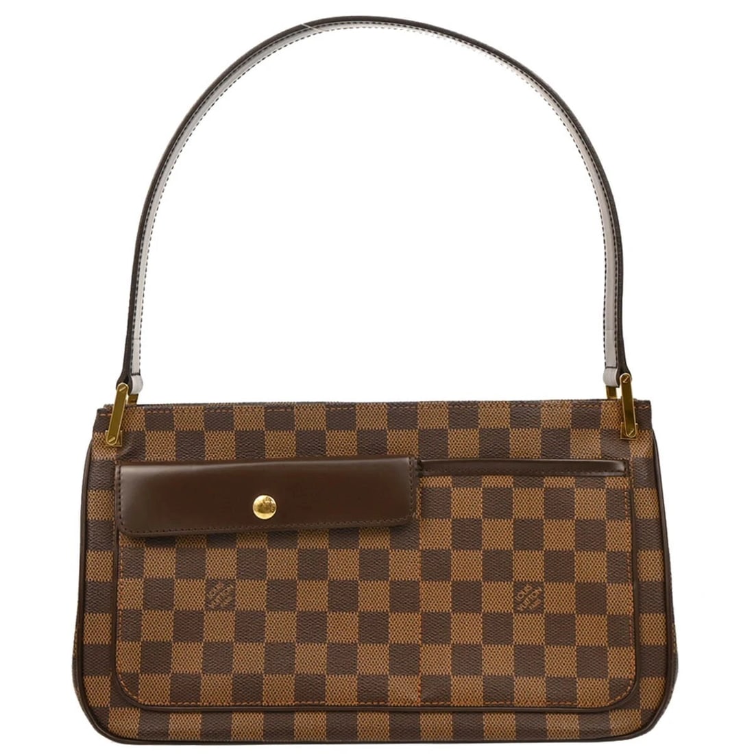 LOUIS VUITTON DAMIER AUBAGNE HANDBAG: Louis Vuitton Damier Aubagne Handbag Brand: Louis Vuitton Type: Shoulder Bag Material/Exterior Material: Damier Canvas, Leather Color/Exterior Color: Ebene*Brown Size: W 12.2 x H 7.1 x D 3.1 " Str