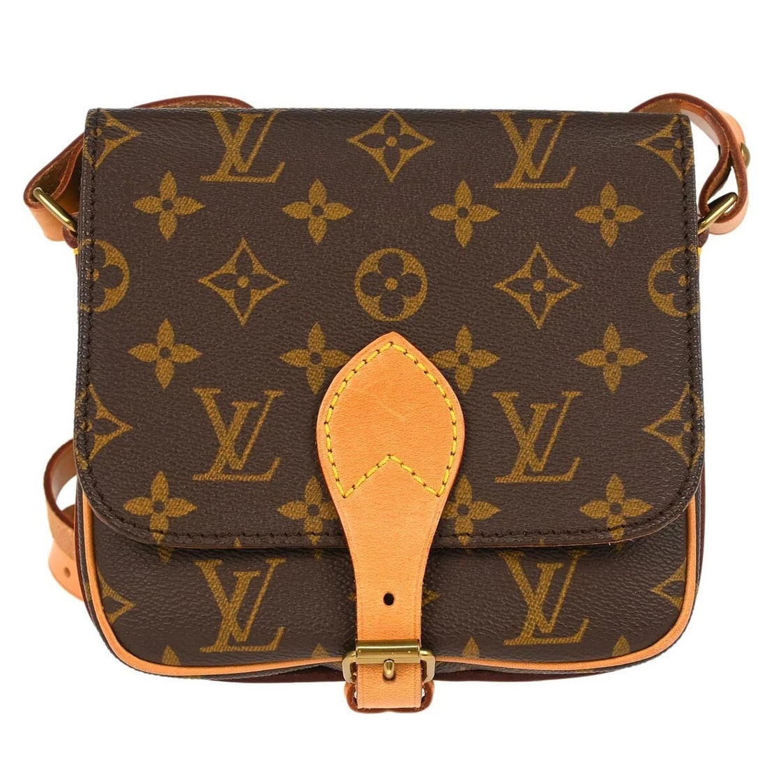 LOUIS VUITTON MONOGRAM CARTOUCHIERE PM SHOULDER BAG: Louis Vuitton Monogram Cartouchiere PM Shoulder Bag Brand: Louis Vuitton Type: Shoulder Bag Material/Exterior Material: Monogram Canvas, Leather Color/Exterior Color: Brown Size: W 6.6 x H 5.9 x D