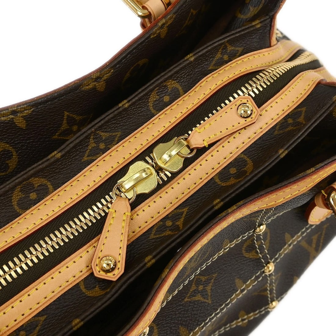 LOUIS VUITTON MONOGRAM RIVETING HANDBAG - 6