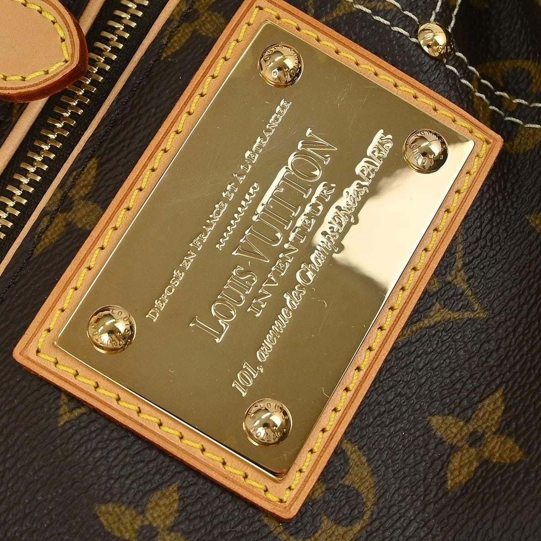 LOUIS VUITTON MONOGRAM RIVETING HANDBAG - 7