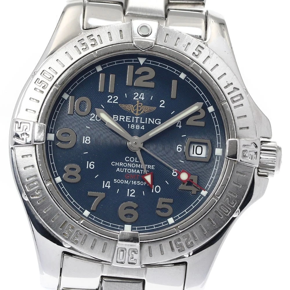 BREITLING COLT GMT NAVY DIAL AUTOMATIC WATCH WRIST WATCH: BREITLING Colt GMT Navy Dial Automatic Watch Wrist Watch Brand: BREITLING Type: Wristwatch Material: Band Material Stainless Steel, Case Material Stainless Steel Color: Band Color Silver, Case