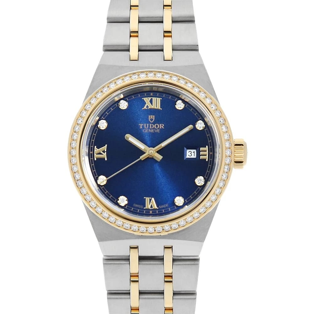 TUDOR ROYAL: TUDOR Royal Brand: TUDOR Type: Wrist watch Material: Band MaterialStainless Steel/Yellow Gold, Case MaterialStainless Steel/Yellow Gold Color: Blue Size: Case:W28mm Circumference of Wrist:17cm