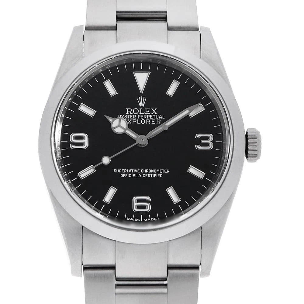 ROLEX EXPLORER BLACK: ROLEX Explorer black Brand: ROLEX Type: Wrist watch Material: Band MaterialStainless Steel, Case MaterialStainless Steel Color: Black Size: Case:W36mm Circumference of Wrist:18cm Accessories: