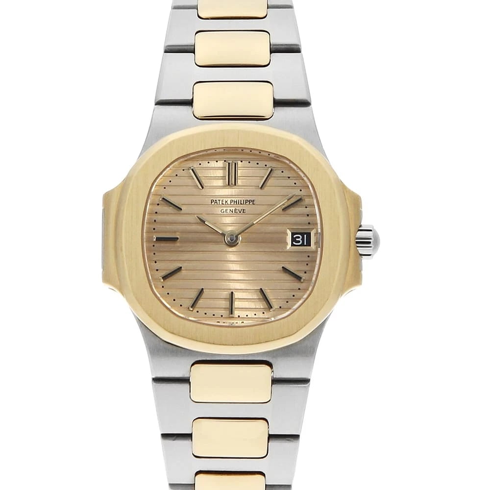 PATEK PHILIPPE NAUTILUS: PATEK PHILIPPE Nautilus Brand: PATEK PHILIPPE Type: Wrist watch Material: Band MaterialStainless Steel/Yellow Gold, Case MaterialStainless Steel/Yellow Gold Color: Champagne Gold Size: